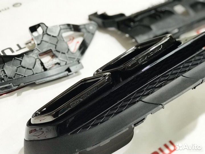 Диффузор Mercedes E63 AMG All Black + Насадки