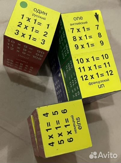 Пастель, детская подушка, кубик умножение