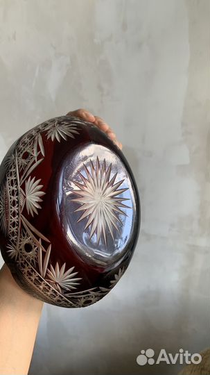 Салатник цветной хрусталь