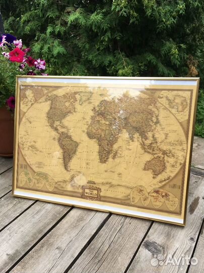 Плакат карта старого мира