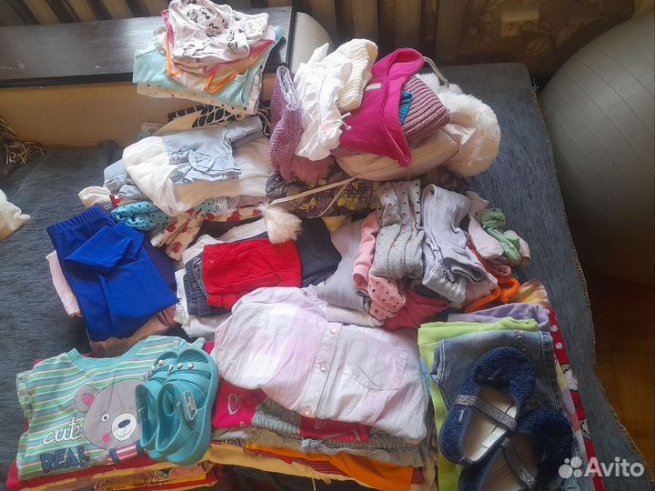 Вещи пакетом для девочки р.86-110 (75 вещей)