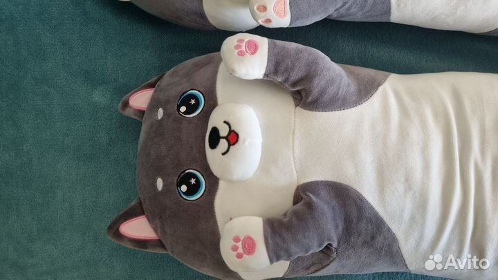 Мягкие игрушки-подушки 90 см хаски и кот