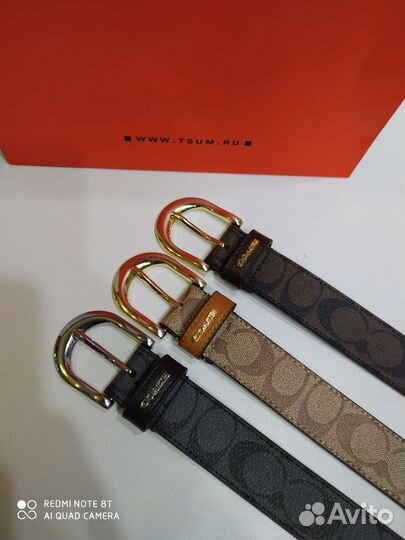 Ремень женский coach натуральная кожа люкс