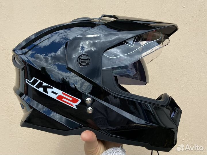 Мотошлем шлем кроссовый мото новый с очками