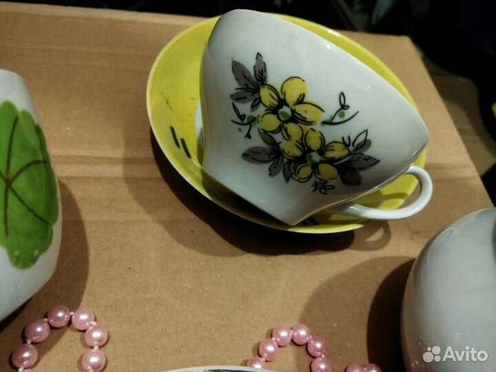 Чайные пары сервиз посуда корзинки блюдо