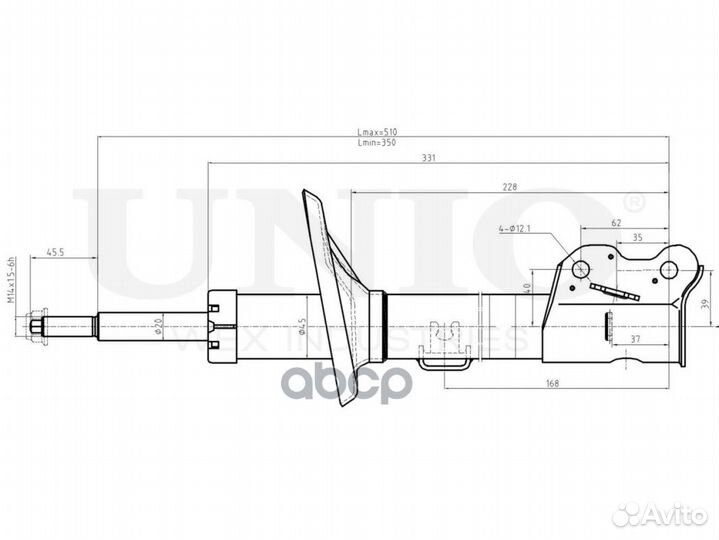 Амортизатор chevrolet/daewoo aveo/kalos 02