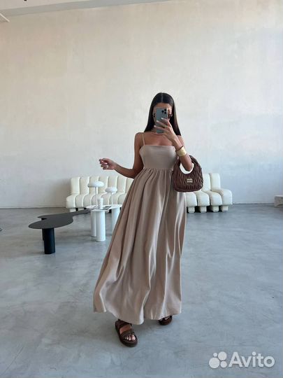 Летнее льняное платье