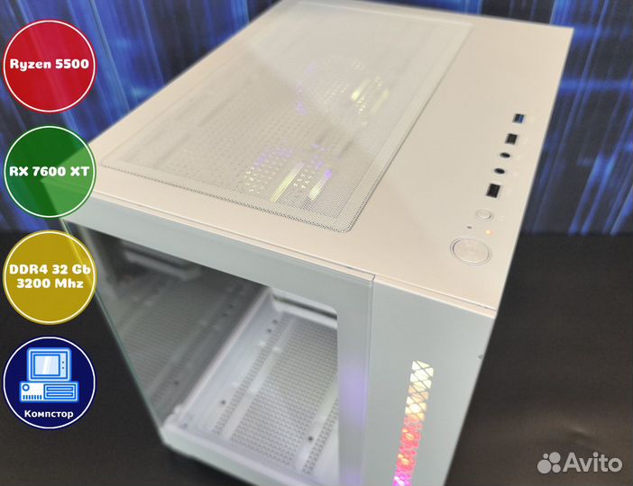 Игровой пк AMD5500-RX7600XT-32DDR4-CYN64750912-A520