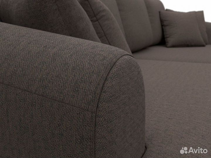 Диван прямой Милтон, рогожка, амур коричневый