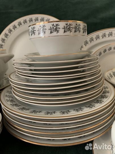 Столовый сервиз чехословакия MZ Черная роза