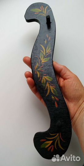 Ретро Вешалка Коромысло дерево роспись СССР 1970г