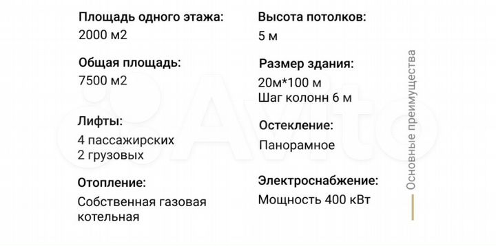 Свободного назначения, 7500 м²