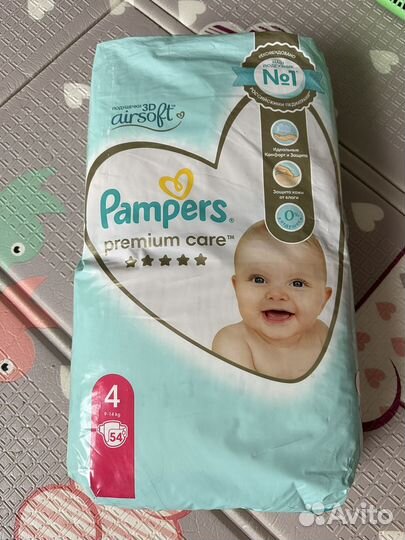 Подгузники pampers premium care 4