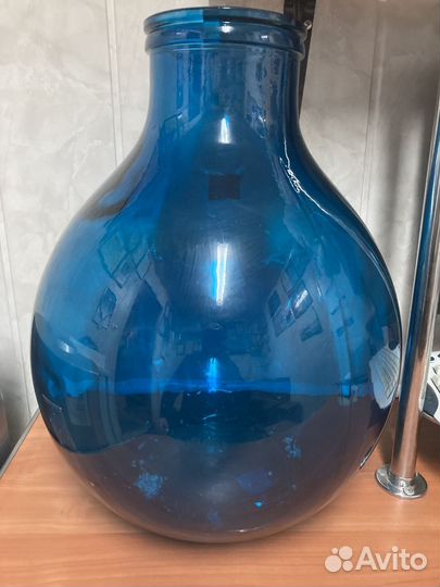 Ваза декоративная напольная стеклянная