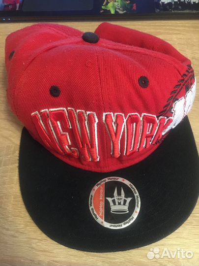 Кепка унисекс Нью Йорк хип хоп красная