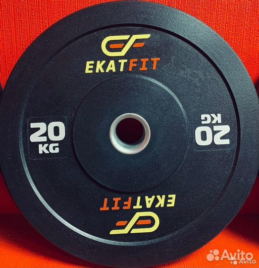 Диск бамперный EkatFit 20 кг (черный)