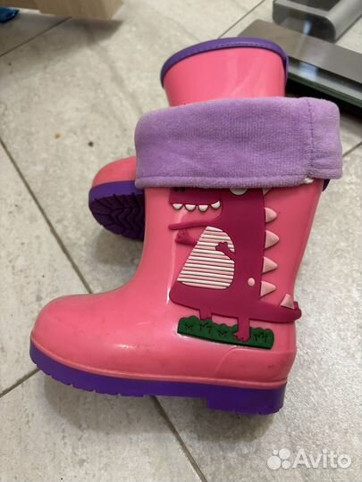 Детские резиновые сапоги с утеплителем 25 размер
