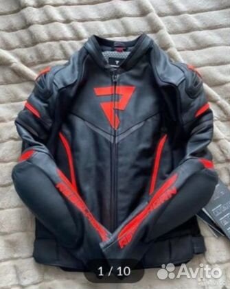 Куртка мотоциклетная кожаная мужская Rebelhorn 48