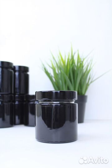 Банки стеклянные черные 200 мл