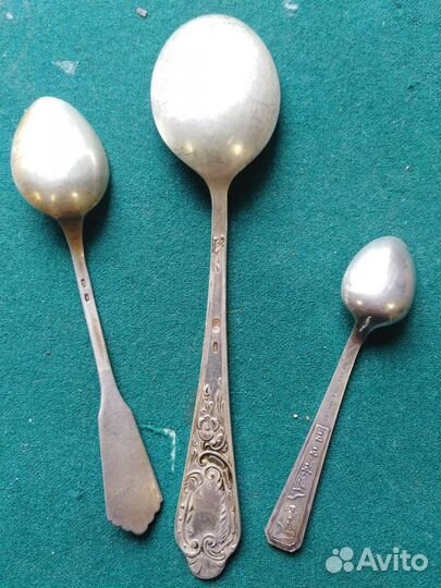Ложки серебряные 875 900 проба одним лотом