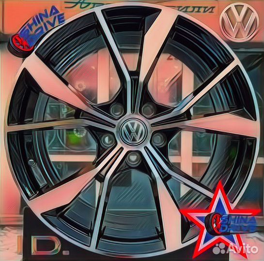 Диски VAG Volkswagen R19 5x112 Black Polished