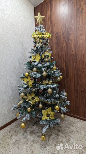 Елка искусственная, с искусственным снегом 180 см