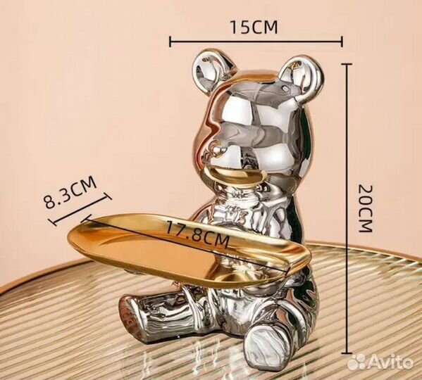 Статуэтка конфетница ключница медведь