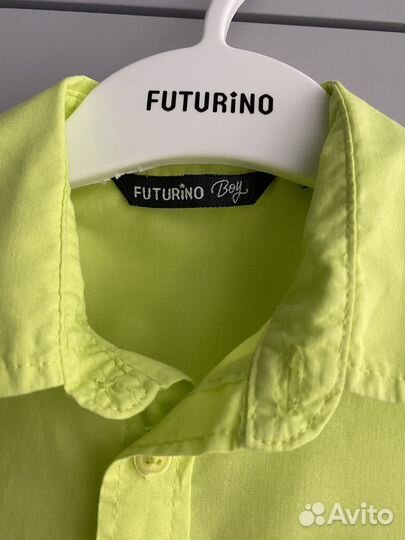 Рубашка желтая зеленая 110