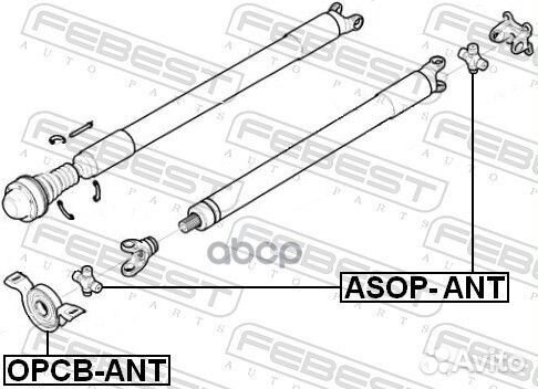 Подшипник подвесной карданного вала opel antara