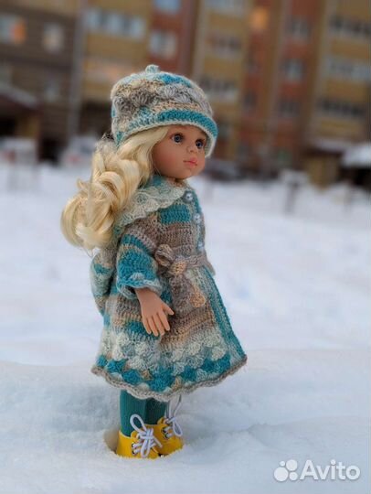 Комплект вязанной одежды для куклы Паола Рейны