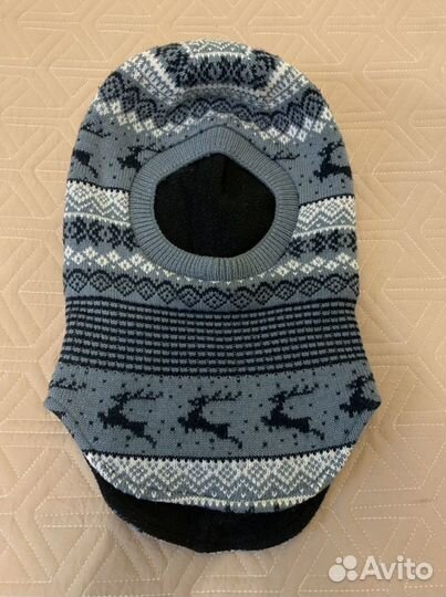 Шапка шлем зимняя шерсть/акрил р.50-52