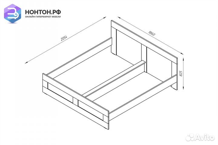Кровать двуспальная Сириус белая с ящиками