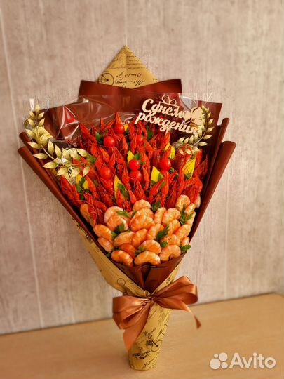 Морской букет с крабом/вкусный подарок мужчине