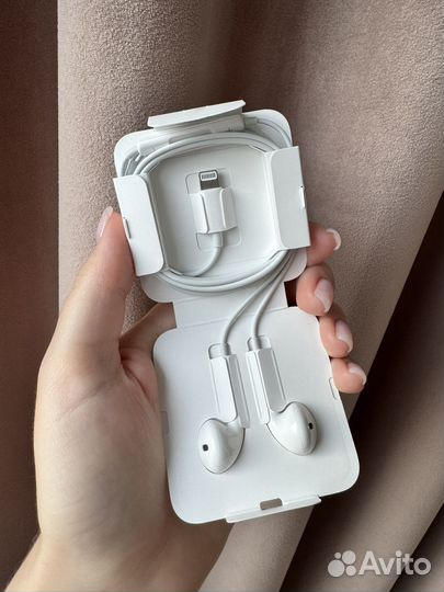 Наушники оригинал apple earpods lightning проводн