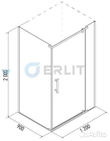 Душ. уголок Erlit 118x88,5 Comfort er10112h-c4