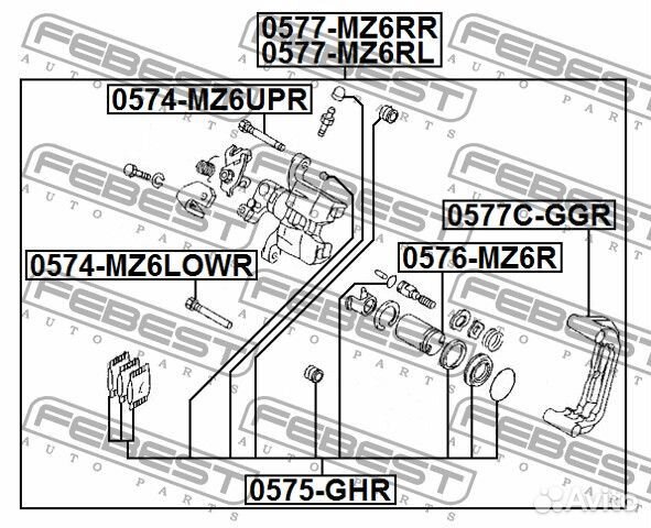 Суппорт тормозной задний правый