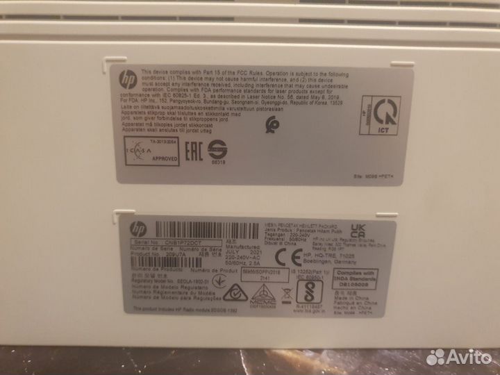 Принтер лазерный HP Laser 107wr, ч/б, A4, белый/че