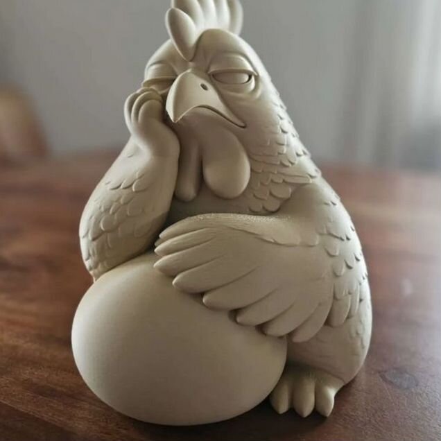 Смешная фигурка Курица с яйцом / Фигурка 3D печать