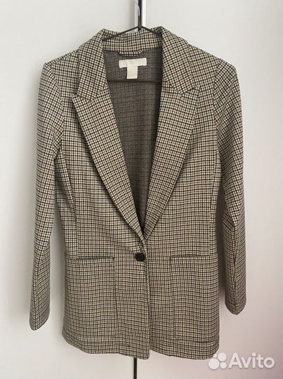 Пиджак женский H&M в клетку трикотажный р42