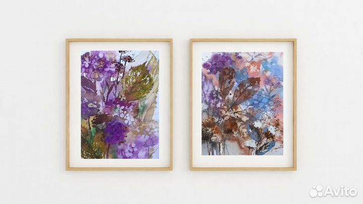 Картина акварель цветы