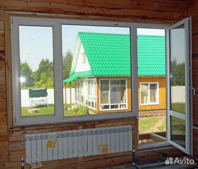 Окна пвх на дачу, окно 2х створчатое, 3х створчато