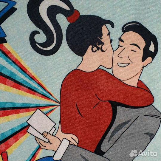 Пальтовая ткань турецкая Драп с принтом поп арт