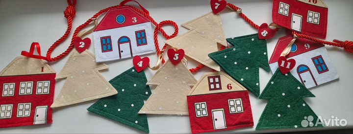 Новая детская гирлянда с цифрами.Кармашки.Испания