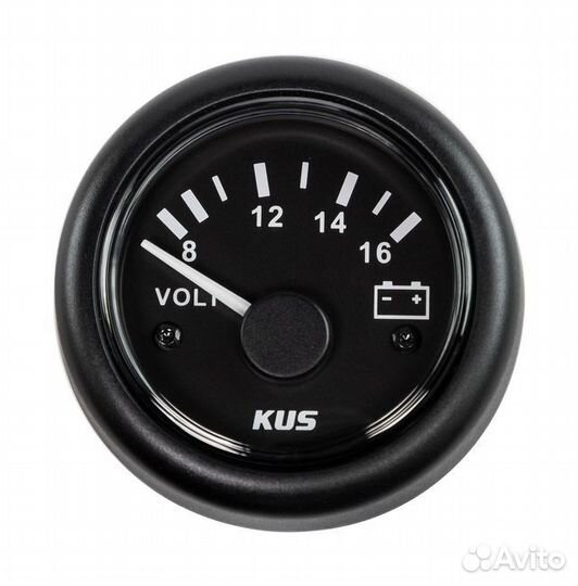 Вольтметр аналоговый 8-16 В, черный циферблат