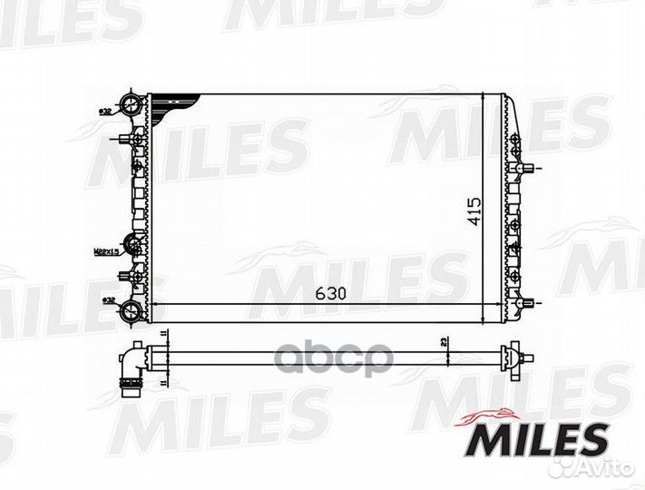 Радиатор miles VAG polo / fabia 1.2-2.0/1.4TD/1
