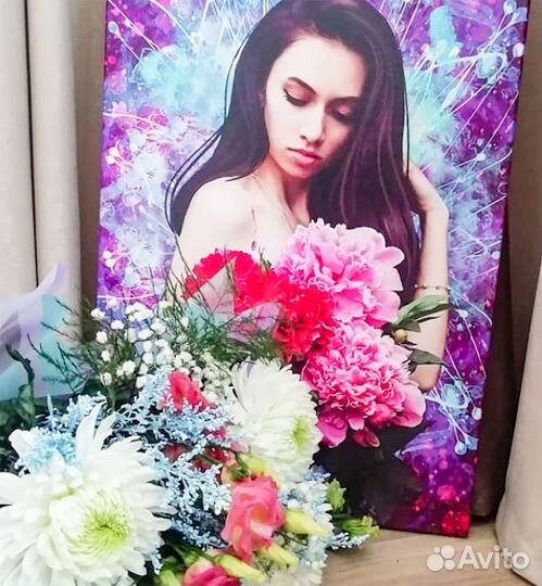 Портрет по фото на холсте