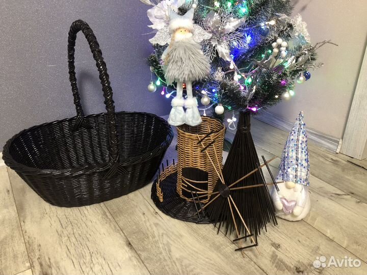 Корзина из бумажной лозы
