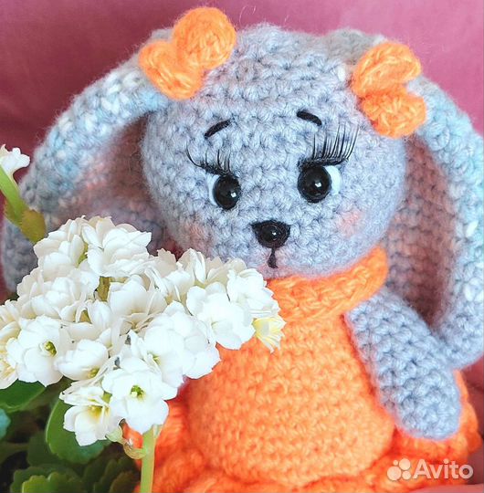 Зайка, вязанная крючком игрушка, ручная работа