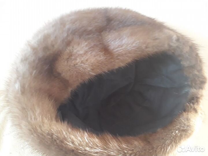 Шапка женская норка коричневая,р 57-58
