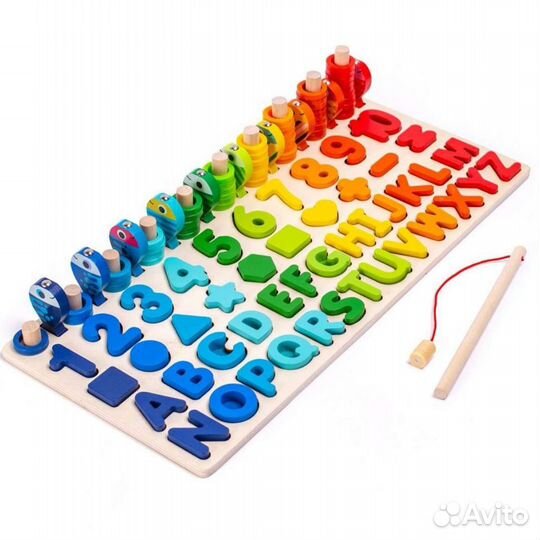 Логарифмическая доска-сортер, монтессори 6в1